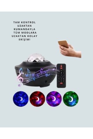 Bluetooth & Usb Müzik Çalar Gece Lambası 50 M² Kapsama Uzaktan Kumanda Çok Renkli