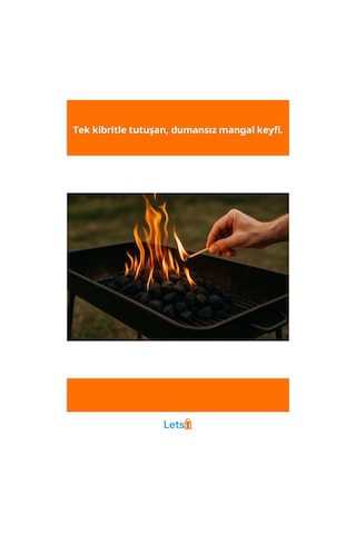 Yeni Nesil Çabuk Tutuşan Mangal Kömürü 2 Kg Pratik Ve Dumansız