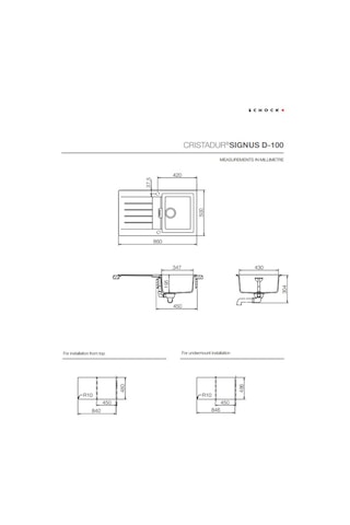 Shock Signus D100 Polaris Beyaz Granit Eviye