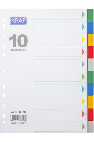 Kraf Seperatör Dosya Ayracı 10 Renk 1010r - A4