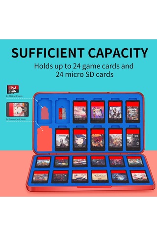 24 Kartuş Yuvası Ve 24 Micro Sd Kart Depolamalı Switch Oyun Tutucu Kılıf, İnce Taşınabilir Oyun Düzenleyici Sey