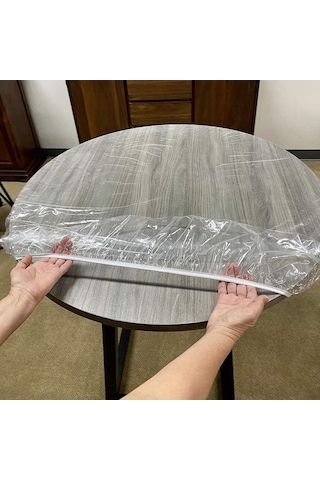 Novahub 48r Yuvarlak Pvc Şeffaf Tek Kullanımlık Masa Örtüsü - 36-44 İnç İçin Uygun Diğer