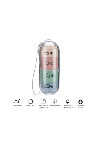 Qingmipy Dört Bölmeli Günlük İlaç Kutusu - Sabah-öğle-akşam-gece Depolama Kapsülü Yd177 Çok Renkli