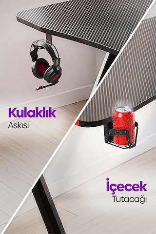 Spark Rgb Aydınlatmalı Oyuncu Masası Siyah