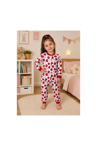 Melfa Kız Çocuk Pijama Takımı Kırmızı