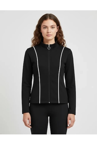 Nazzain Biye Detay Dar Kesim Sweatshirt Siyah