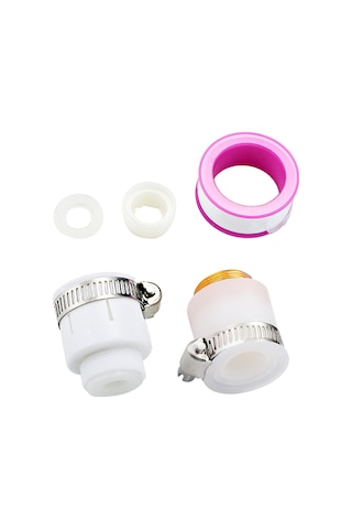 Kangvka Mutfak Ve Banyo Fuarası Uyumlu 5 Parça Fiş Seti: Dichtleyici Yastık, Dönüştürücü Bağlantı, Teflon Bandı, Evrensel Ve Alüminyum Bağlantılar