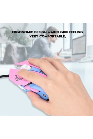 Ximistore9 3200dpı Led Işıklı Ergonomik Pembe Oyun Mouse'u - Hızlı Tepki, Konforlu Tutuş, Geniş Uyumluluk