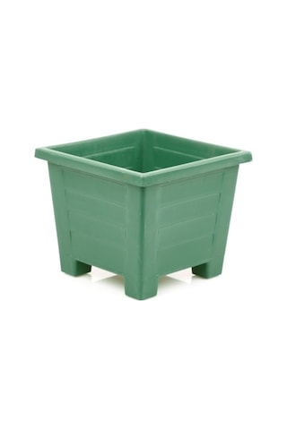 Omnipazar Sy-5848 Dekoratif Plastik Kare Ayaklı Saksı 30 Lt Yeşil 6 Adet 6 Adet