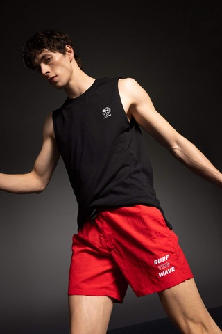 DeFactoFit Baskılı Kısa Boy Sporcu Deniz Şortu B5995AX24HSRD286 Kırmızı