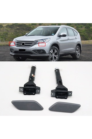 Yunboo Honda Crv 2012-2016 Ön Far Yıkama Nozzle Kapağı, Plastik Siyah, 76880-t0a-s01/76885-t0a-s01 Uyumlu, 2 Adet Set