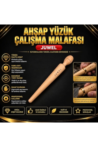 Ahşap Malafa Ahşap Yüzük Çalışma Ve Polisaj Malafaları Şekillendirme Aparatı Metalik Büyük Boy Gümüş