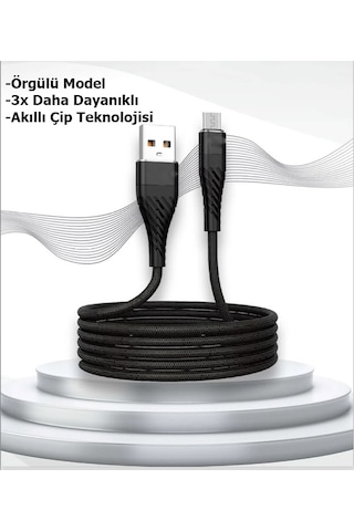 Matutech Örgü Sargılı Usb To Type C Hızlı Şarj Ve Data Kablosu