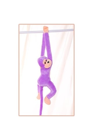 Renkli Gibbon Maymun Peluş Oyuncak Bebek-mor