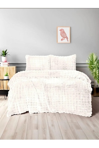 Merinos Diamond Kürk Comforterset Çift Kiş Yorganseti-bubble Krem Krem