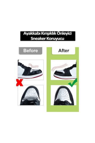 Sneakers Ayakkabı Kırışıklık Önleyici Koruyucu M 41-45 Uyumlu + Beyaz Ayakkabı Bağcığı