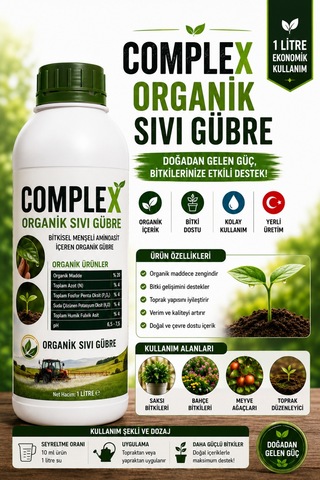 Complex Organik Sıvı Gübre 1 Litre - Bitki Besini - Kök Gelişimi Ve Verim Desteği - Saksı, Bahçe Ve Meyve Ağaçları İçin Diğer