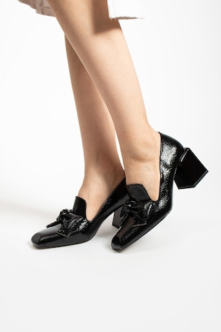 Paris Shoes Paris Siyah Lazer Desenli Topuklu Ayakkabı-siyah Siyah