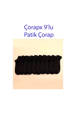 Çorapx Görünmez Sneakers Unisex Bambu Dikişsiz Patik Çorap Siyah 6 Çift
