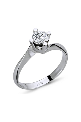 Lova F Renk 0,48 Karat Pırlanta Tektaş Yüzük - Hrd - 1020080