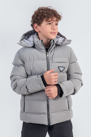 Pina Kids Nova Kumaş Kapüşonlu Erkek Çocuk Kışlık Mont Km2509 Gri