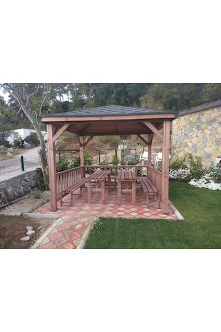 Şen Mobilya Bahçe Kamelyası Ahşap Pergola P042 Maun