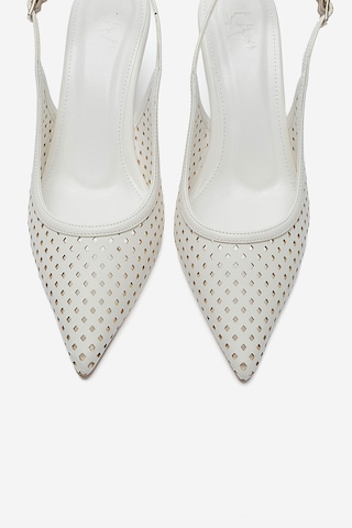 Luvishoes Uvıen Beyaz Cilt Kadın Topuklu Ayakkabı
