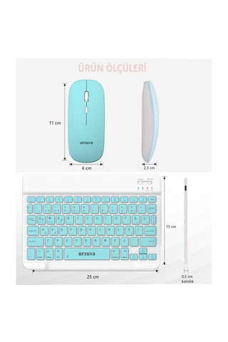 Urzuva Mk-23 Kablosuz Klavye Mouse Bluetoothlu Slim