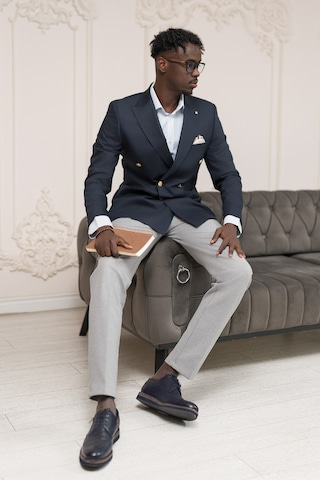 Paul Martin Regular Fit İtalyan Yaka Astarlı Torba Cepli Kruvaze Blazer Ceket Lacivert