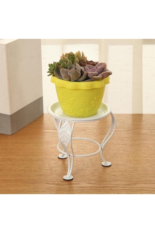 Saksı Standı Yuvarlak Destek Demir Sanat Succulents Açık Kapalı Bahçe Konteyner İçin Raf