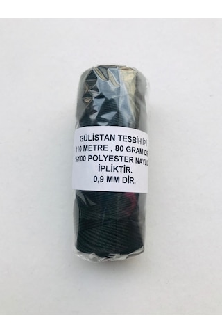 Siyah Renk Makaralı Kalın Tesbih İpi.110 Metre..80 Gram Dır