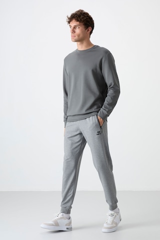 Tommy Life Gri Melanj Fermuar Cepli Standart Kalıp Jogger Erkek Eşofman Alt - 84587 GB MELANJ Gri Melanj