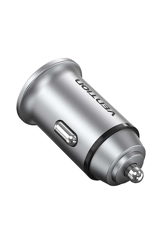 Vention 30w Çift Portlu Type-c Ve Usb-a Alüminyum Hızlı Araç Şarj Cihazı - Gri