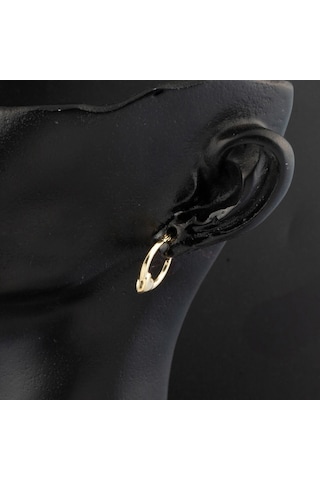 Orta Boy 14 Ayar Altın Kalp Halka Küpe Kpdl35301