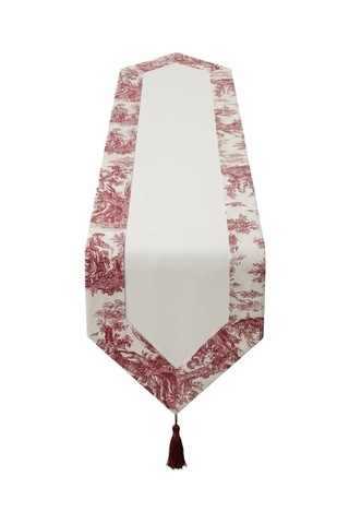Toile Bugundy Panel Runner Çok Renkli