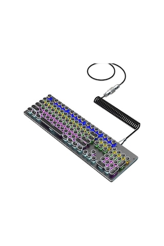 Pazly Genişletilebilir Type-c Nilon Örgü Klavye Kablo, Mekanik Klavye İçin, 1.4m-2.1m, Siyah Renk