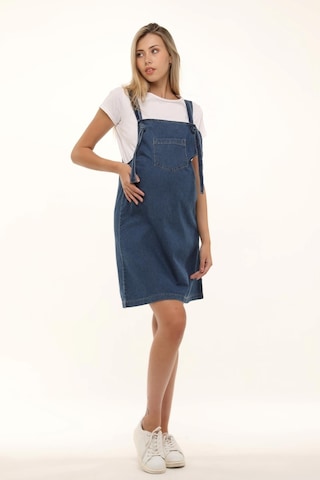 Luvmabelly Myra6301 Kot Hamile Jile Elbise -mavi-mavi