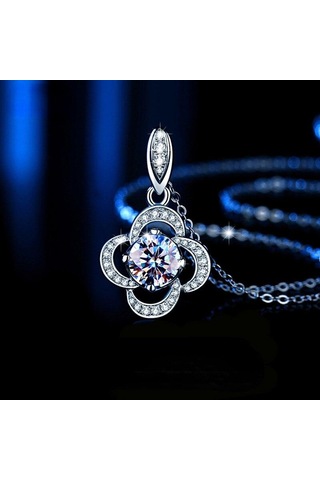 Sarı Bague Ringen 1ct 6.5mm D Renk Mozanit Kolye 925 Ayar Gümüş Kolye Yıldönümü Şanslı Düğün Pırıltılı Kolye Hediye