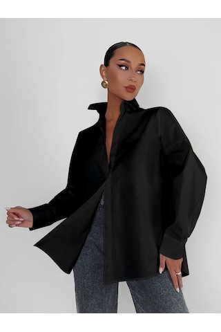 Onnude Oversize Siyah Gömlek 229693674 Siyah