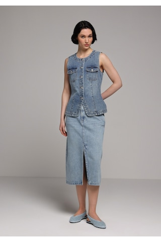 Colin's Colins Regular Fit Düz Fermuarlı Kadın Light İndigo Denim Etek Cl1081417 Q1.v1 Dn45065 Mavi
