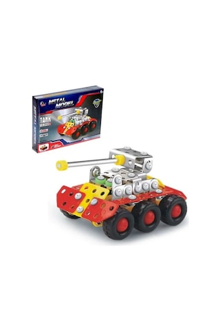 Metal Model Tank Yapım Seti 140 Parça - Eğitici Stem Montaj Oyuncağı - Tornavidalı Kendin Yap Maket