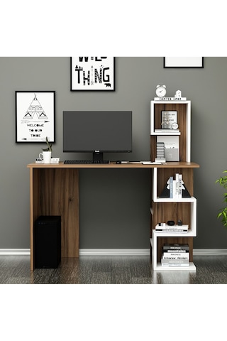 Twist Çalışma Masası - Ceviz / Beyaz Ceviz / Beyaz Beyaz - Ceviz