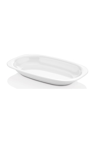 6 Adet 29x19 Cm Melamin Derin Oval Kahvaltılık Mezelik Makinede Yıkanabilir Siyah Servis Tabağı Beyaz