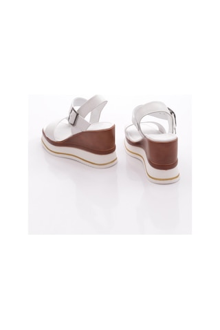 Dgn 400-24170 Kadin Mega Kalin Taban Sandalet Beyaz