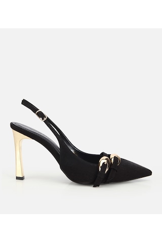 Hotiç Kadın Siyah Gold Detaylı Arkası Açık Stiletto 01ayh320870a100 01ayh320870a100 Siyah