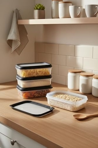 Hide Plus 4'lü Saklama Kabı Siyah 4x 0,70 Lt Diğer