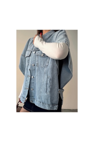 Blue Marlın Oversize Buz Kar Yelek/panço Buz Kar
