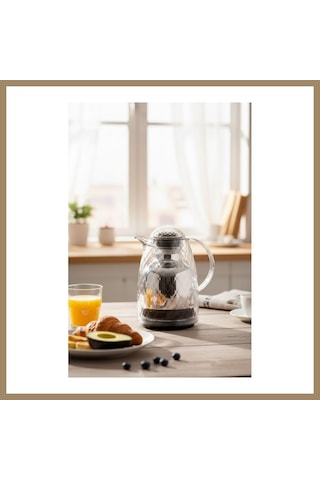 Kahveci.store 1 Lt Akrilik Şeffaf Çay Termosu 12 Saat Sıcak 24 Saat Soğuk 22