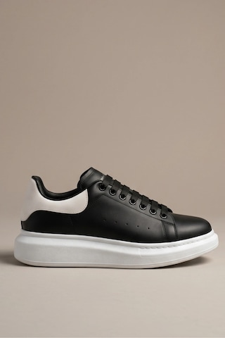 In Step Urban Comfort Serisi: Siyah Deri Erkek Minimalist Sneakers