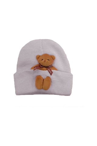 Bebek Çocuk Şapkası Aksesuarlı Triko Esnek Bere 001